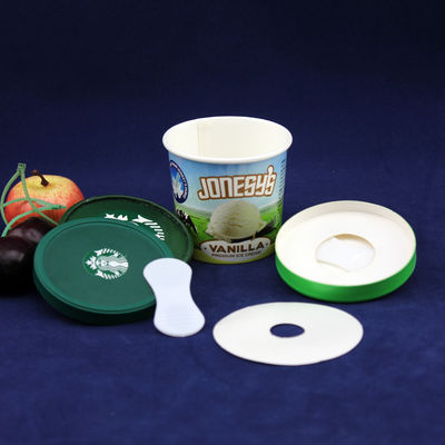 PE powlekany lody papierowe kubki z pokrywką przeciekające 125 ml personalizowane miski