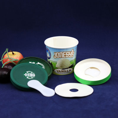 PE powlekany lody papierowe kubki z pokrywką przeciekające 125 ml personalizowane miski