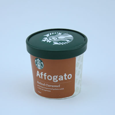 PE powlekany lody papierowe kubki z pokrywką przeciekające 125 ml personalizowane miski