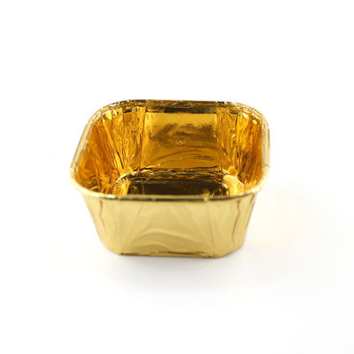 Metalowe folie Cupcake Liners Złote Aluminiowe Piekarnicze Opakowania Jednorazowa Pudełka