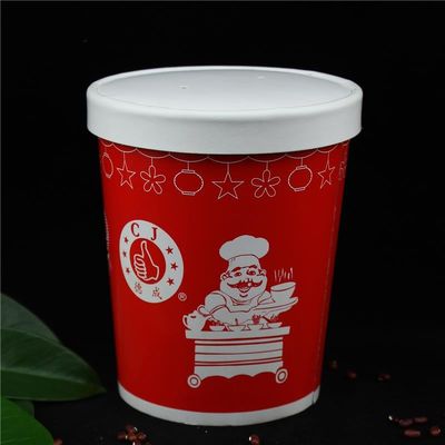 12 oz jednorazowych kubków z zupą z pokrywkami