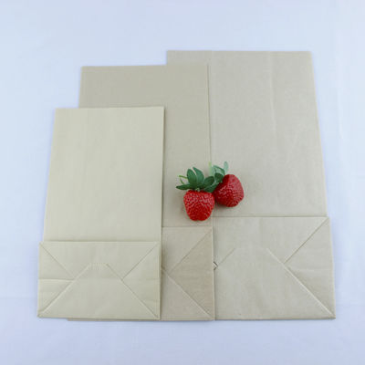 Biodegradowalne torebki z recyklingu z papieru kraft z płaskim dnem z skręconymi uchwytami