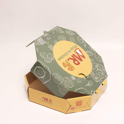 Drukowane kartony faliste Pudełka pizzowe izolujące pojemnik z papieru piekarniczego