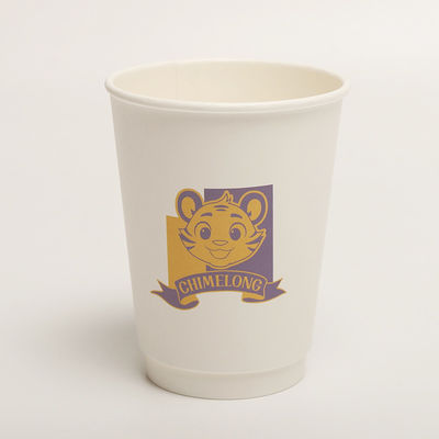 Jednorazowy, podwójny kubek z papieru ściennego 16 oz, kompostowany do gorących, zimnych napojów