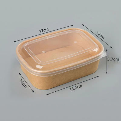 Wywieziony kwadratowy miska papierowa z pokrywą jednorazowy 500 ml 750 ml 1000 ml