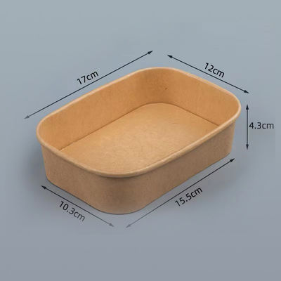 Kraft Square Paper Bowl z płaską pokrywą Biodegradable Fast Food Container