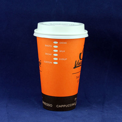 Jednorazowy, podwójny kubek z papieru ściennego z pokrywką 300 ml