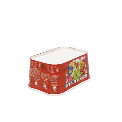 Biodegradowalny prostokątny kubek do jedzenia z podwójnym ścianą Kraft Paper Square Salad Bowl With Lid