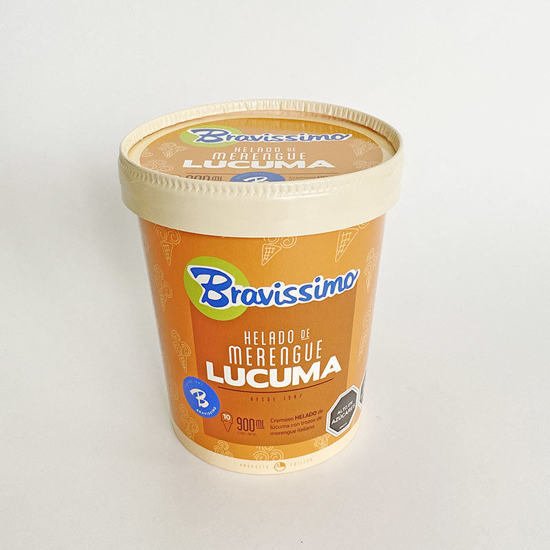 32 oz 950ml papierowe miski z lodami z pokrywkami do zimnych deserów żywności