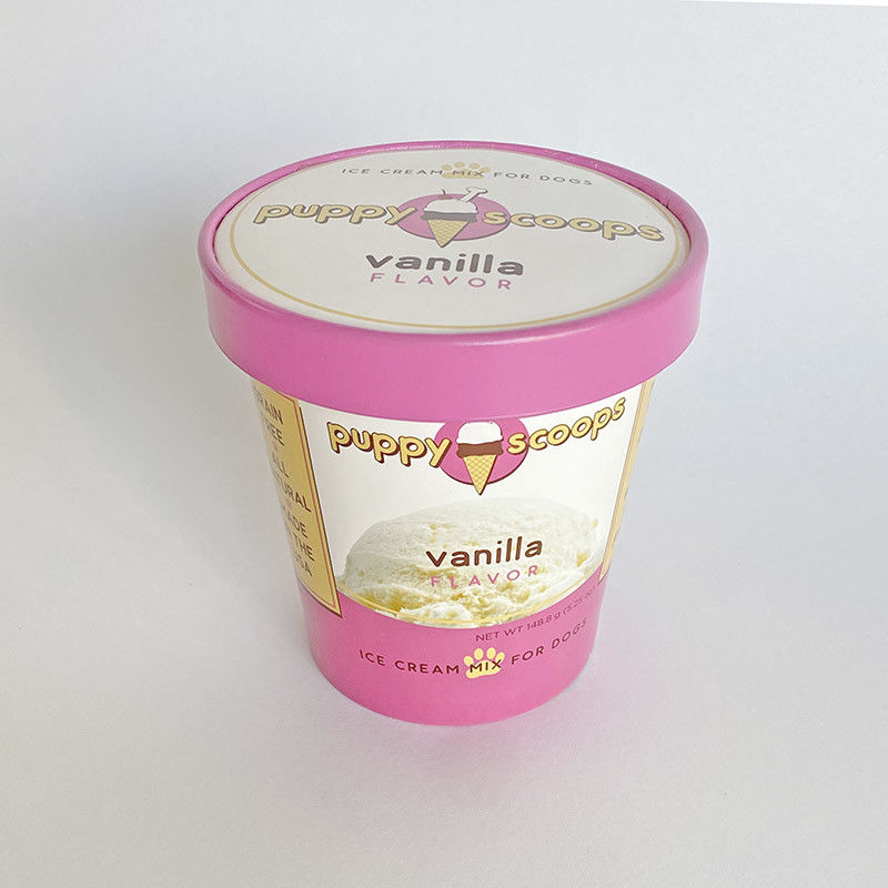 Na zamówienie, druk z lodówki z pokrywką do mrożonego jogurtu 14 oz 420 ml